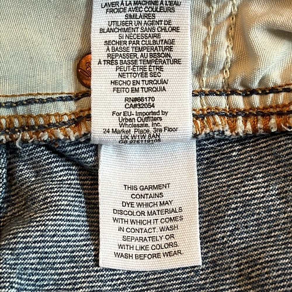 We The Free Breezy Button Fly Denim Jean Raw Hem Distressed Mini Skirt 25 - Picture 10 of 13